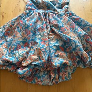 Floral Blue Mini Dress- Women's